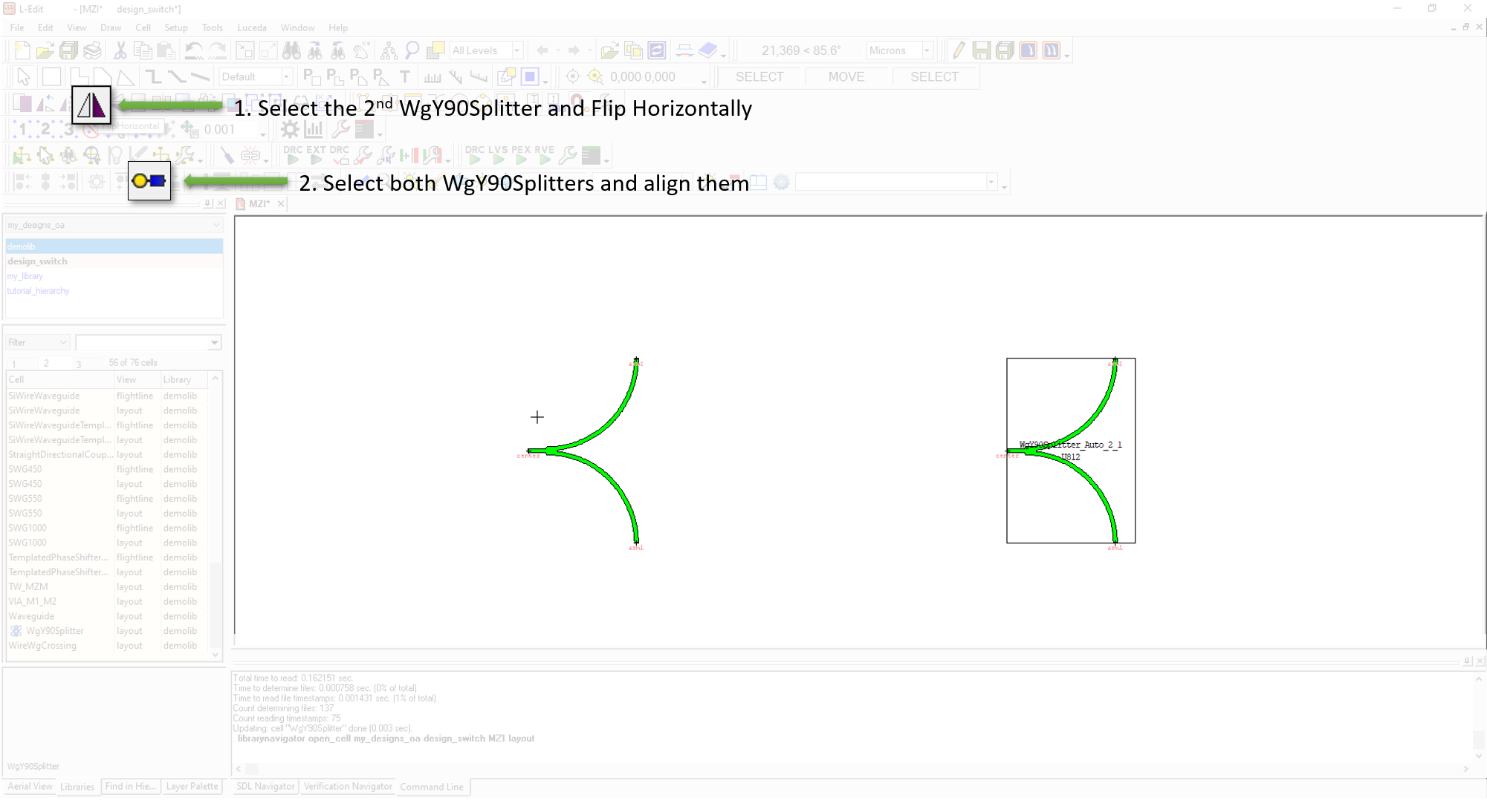 Place, align and mirror the components.